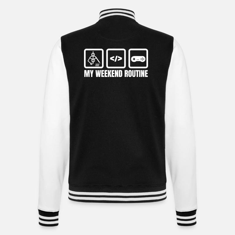 Meine Wochenendroutine - College-Sweatjacke - Schwarz/Weiß