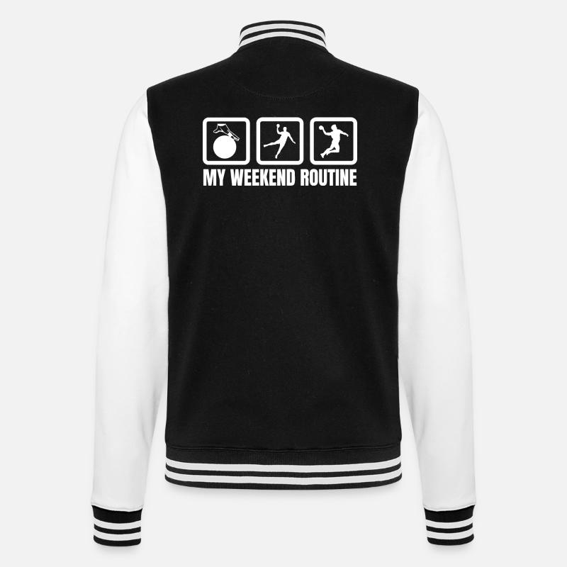 Meine Wochenendroutine - College-Sweatjacke - Schwarz/Weiß