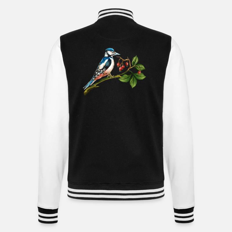 Bunter Vogel - College-Sweatjacke - Schwarz/Weiß