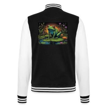 Frosch - College-Sweatjacke - Schwarz/Weiß - Hinten - Marisol (170cm)