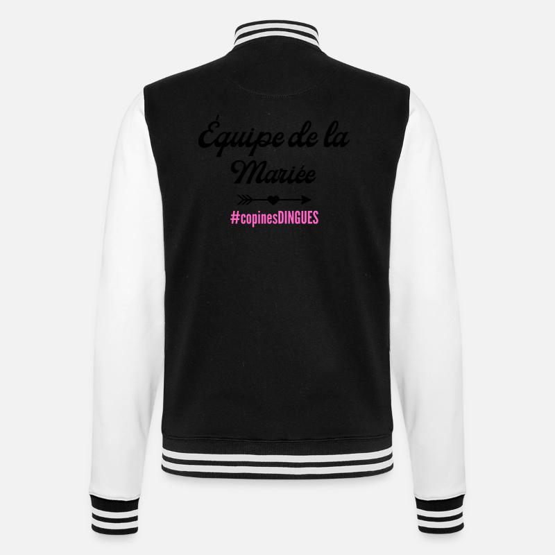 Das Brautteam - passendes T-Shirt - College-Sweatjacke - Schwarz/Weiß