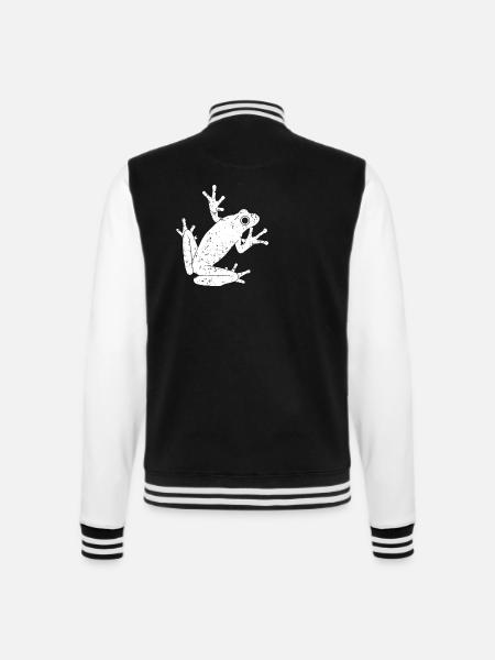 Frosch - College-Sweatjacke - Schwarz/Weiß