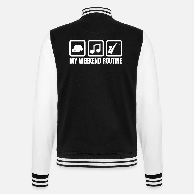 My Weekend Routine - College Sweat Jacket - black/white