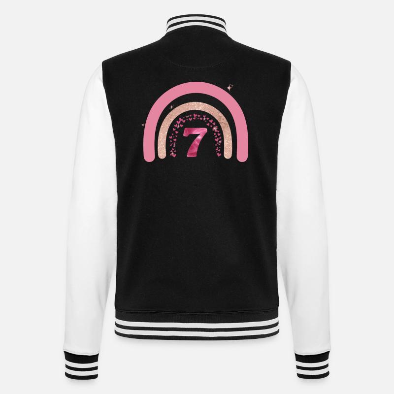 7e anniversaire rainbow rose - Veste Teddy - noir/blanc