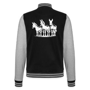 Esel Freunde Gruppen Porträt - College-Sweatjacke - Schwarz/Grau meliert - Hinten - Marisol (170cm)