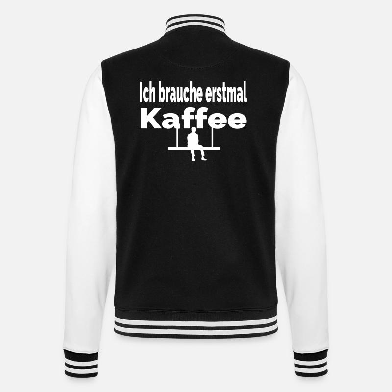 Kaffee - College-Sweatjacke - Schwarz/Weiß