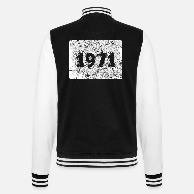 1971 - College-Sweatjacke - Schwarz/Weiß