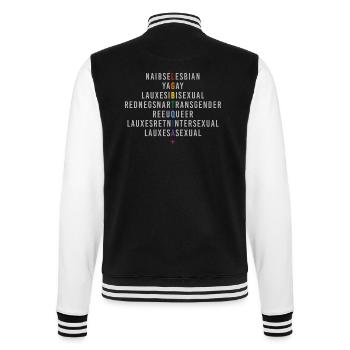 LGBTQIA+ Regenbogen Flagge Spiegelung - College-Sweatjacke - Schwarz/Weiß - Hinten - Marisol (170cm)