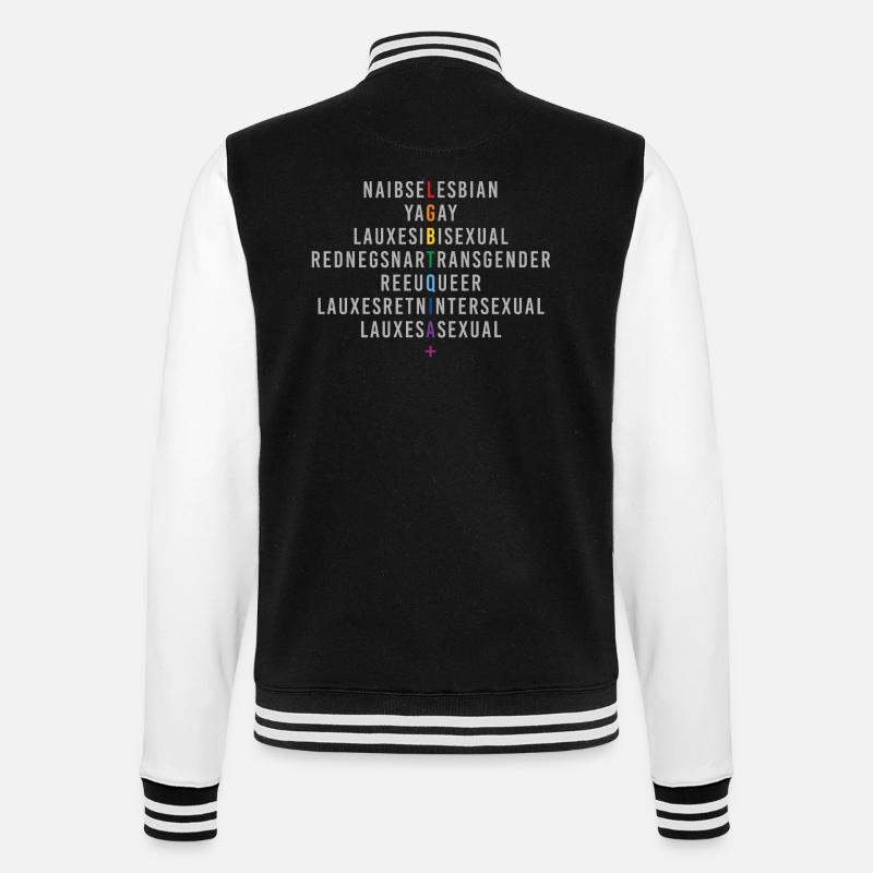 Reflet du drapeau arc-en-ciel LGBTQIA+ - Veste Teddy - noir/blanc