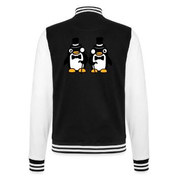 2 Messieurs Pingouin Sir M. Monocle Chapeau Haut de Forme - Veste Teddy - noir/blanc - Dos - Marisol (170cm)