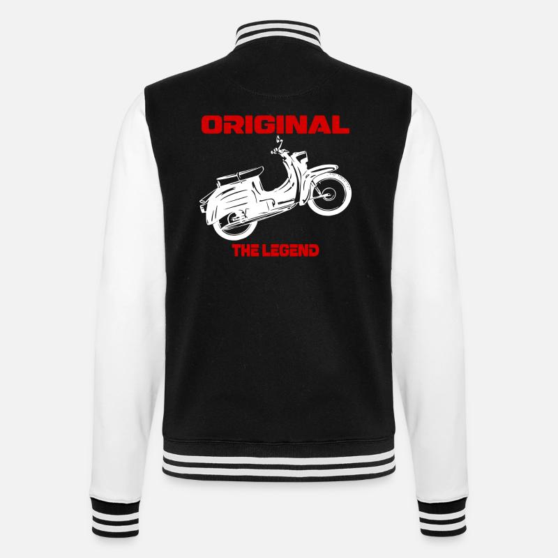 Cyclomoteur Simson Schwalbe RDA - Veste Teddy - noir/blanc