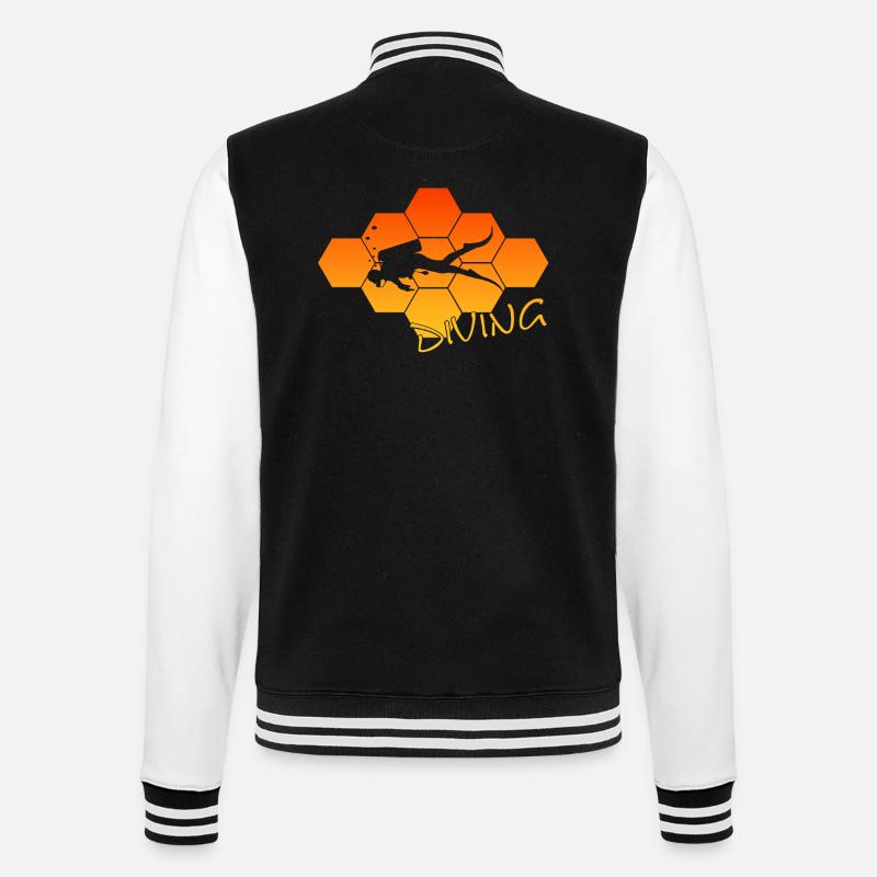 Tauchen - College-Sweatjacke - Schwarz/Weiß
