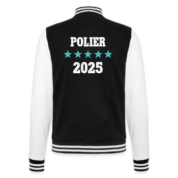 Polier 2025 Ausbildung Prüfung Meister Bauleiter - College-Sweatjacke - Schwarz/Weiß - Hinten - Marisol (170cm)