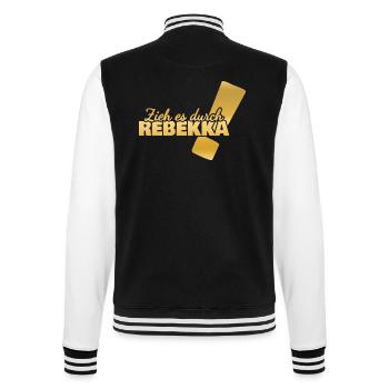 First name Rebekka - College Sweat Jacket - black/white - Back - Marisol (170cm)
