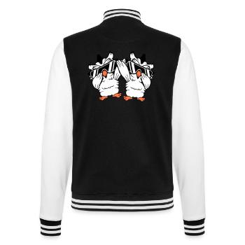 2 Owls Dabbing Dab Dance Pose Gesture Sunglasses - College Sweat Jacket - black/white - Back - Marisol (170cm)