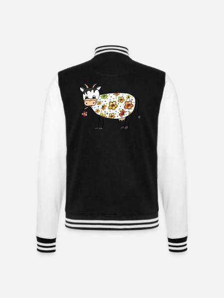 Vache - Veste Teddy - noir/blanc