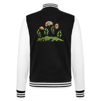 Blumen - College-Sweatjacke - Schwarz/Weiß - Hinten - Marisol (170cm)