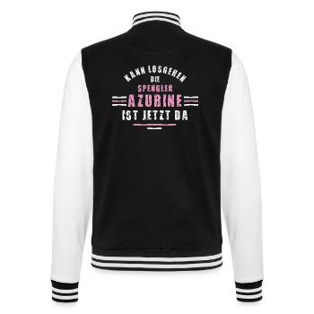 Spengler Azubine Ausbildung Lehre Spenglerin - College-Sweatjacke - Schwarz/Weiß - Hinten - Marisol (170cm)