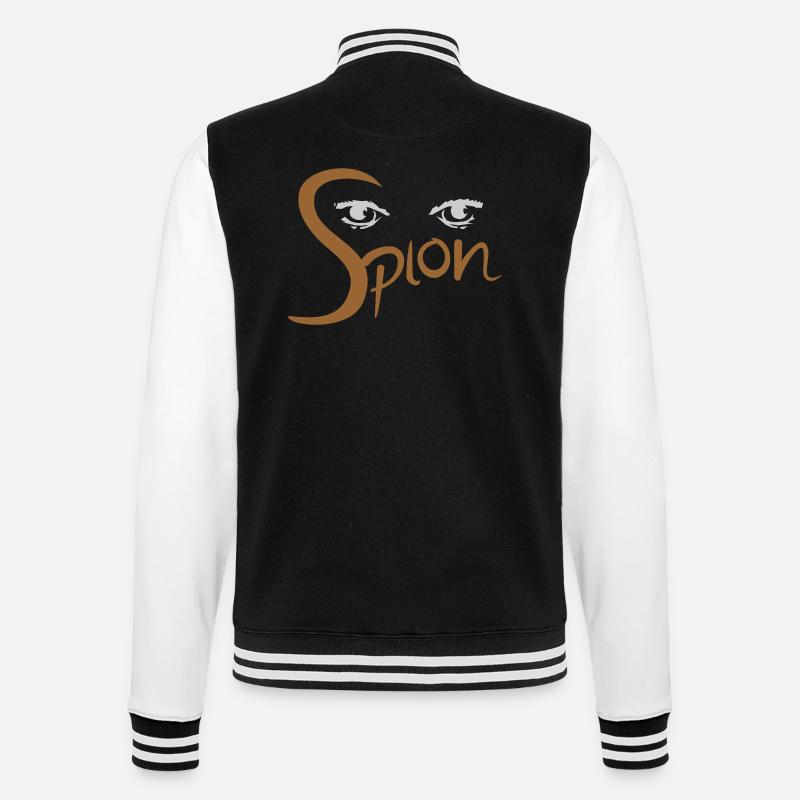 Spion - College-Sweatjacke - Schwarz/Weiß
