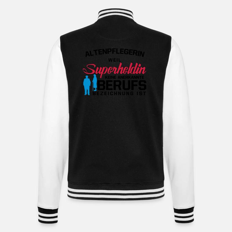 Altenpflegerin - College-Sweatjacke - Schwarz/Weiß