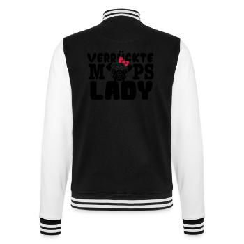 Mops - College-Sweatjacke - Schwarz/Weiß - Hinten - Marisol (170cm)