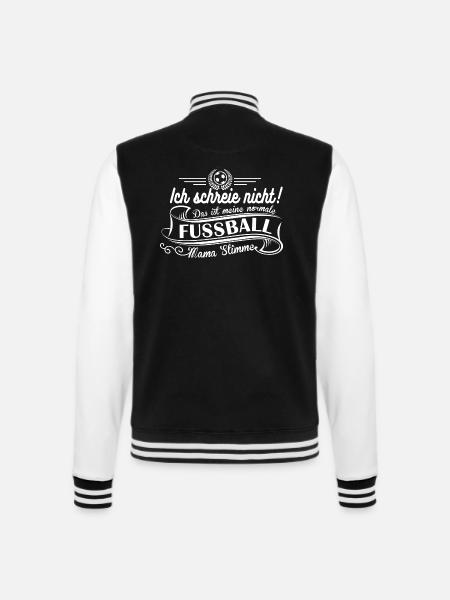Fußball Mama Stimme - College-Sweatjacke - Schwarz/Weiß