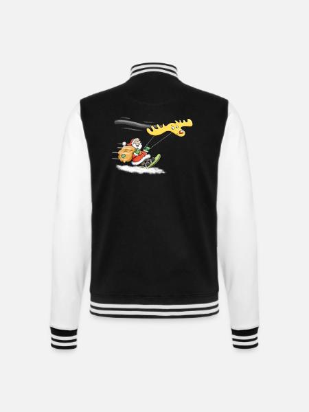Weihnachtsmann Kitesurfen - College-Sweatjacke - Schwarz/Weiß