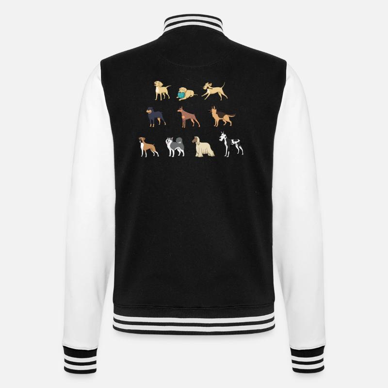 Hund - College-Sweatjacke - Schwarz/Weiß