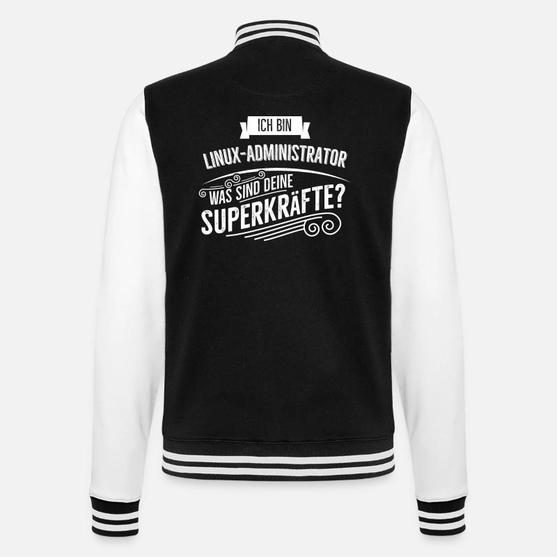 Linux Administrator - College-Sweatjacke - Schwarz/Weiß