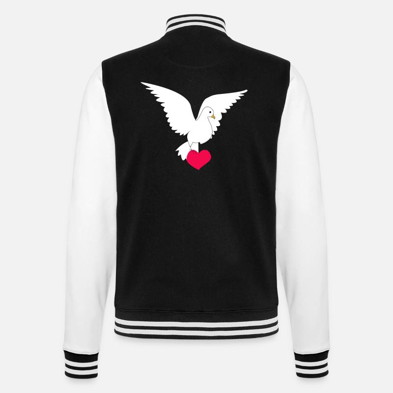 Friedenstaube - College-Sweatjacke - Schwarz/Weiß