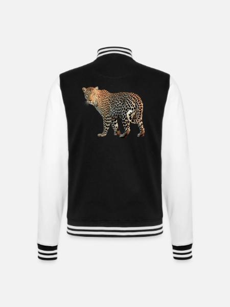 Leopard sehr charismatisch. Geschenkidee - College-Sweatjacke - Schwarz/Weiß