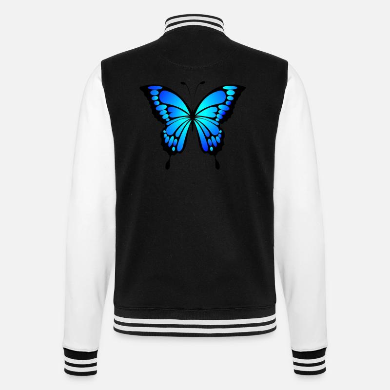 Blauer Schmetterling Geschenk idee - College-Sweatjacke - Schwarz/Weiß