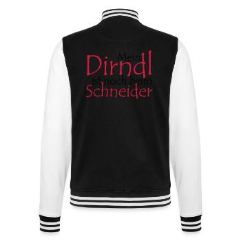 Mein Dirndl ist noch beim Schneider - College-Sweatjacke - Schwarz/Weiß - Hinten - Marisol (170cm)