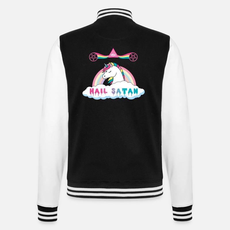 Hagel Satan Einhorn - College-Sweatjacke - Schwarz/Weiß
