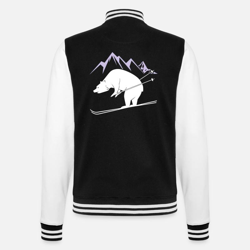 Snowboard Bear - College Sweat Jacket - black/white