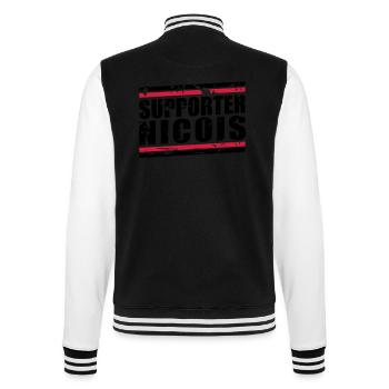 Supporter Nicois vintage - Veste Teddy - noir/blanc - Dos - Marisol (170cm)