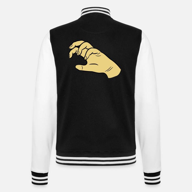 hand claw - College Sweat Jacket - black/white
