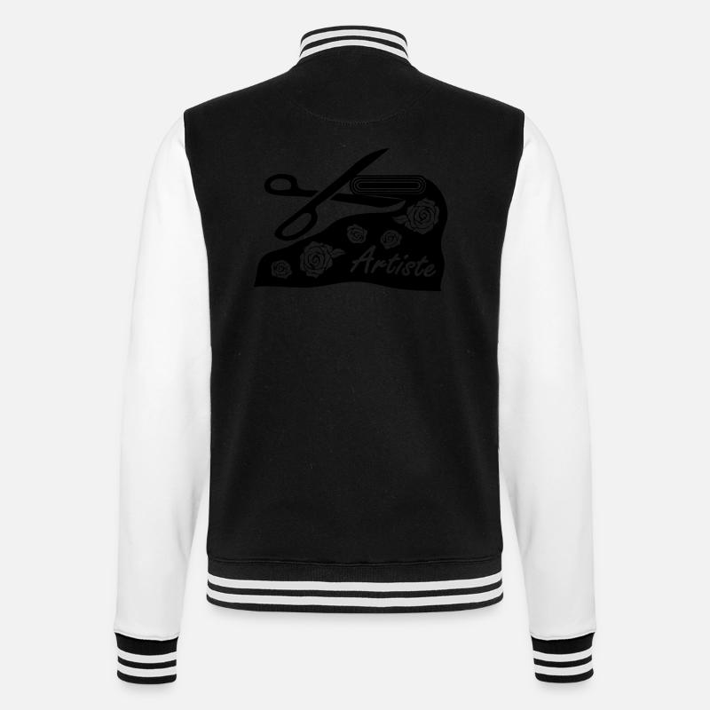 Avec tissu et des ciseaux pour le projet d'art - Veste Teddy - noir/blanc