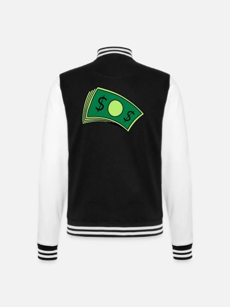 Piles d’argent de billets - Veste Teddy - noir/blanc