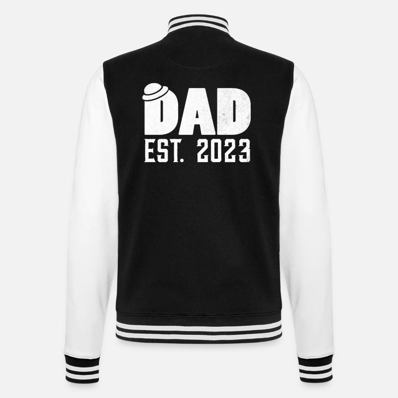 Dad Est. 2023 - College Sweat Jacket - black/white