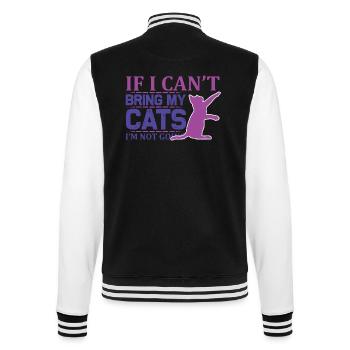 Katze Liebe Love Tier Geschenk Cats Single Tshirt - College-Sweatjacke - Schwarz/Weiß - Hinten - Marisol (170cm)