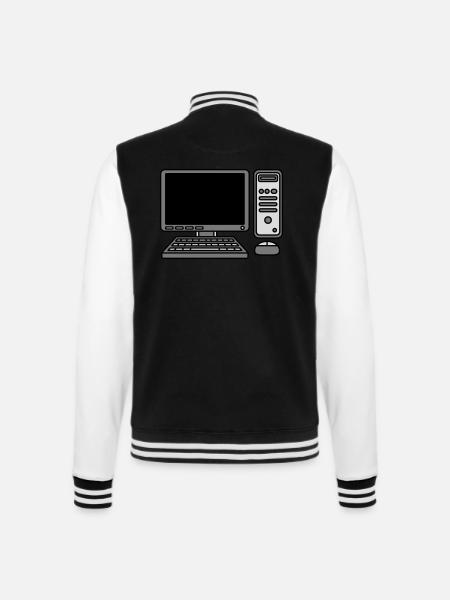 Computer Keyboard Mouse Screen - College Sweat Jacket - black/white