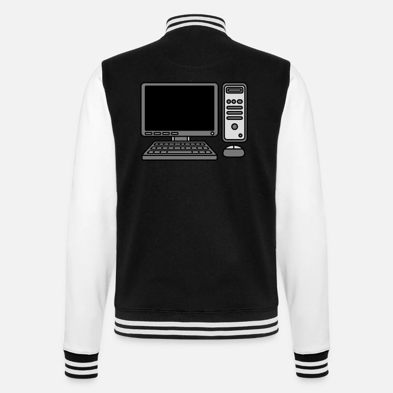 Computer Keyboard Mouse Screen - College Sweat Jacket - black/white