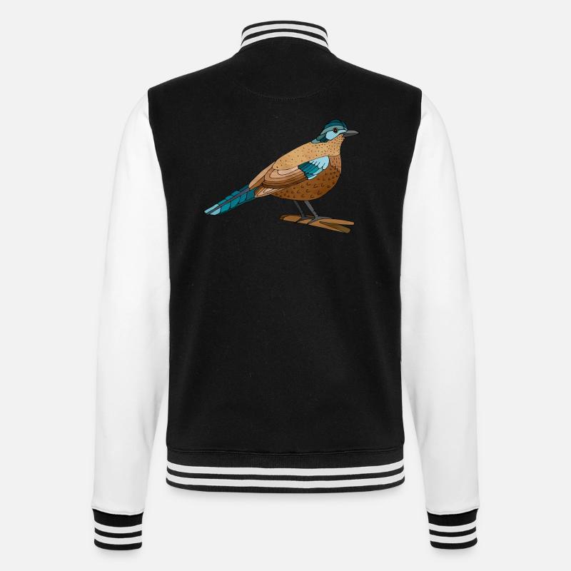 Vogel - College-Sweatjacke - Schwarz/Weiß
