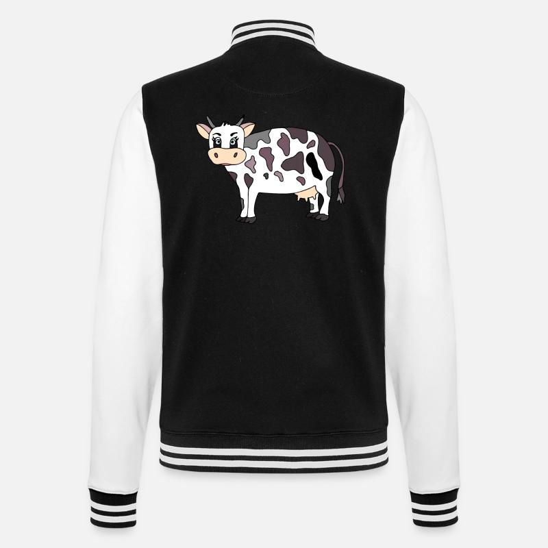 Cow - College Sweat Jacket - black/white