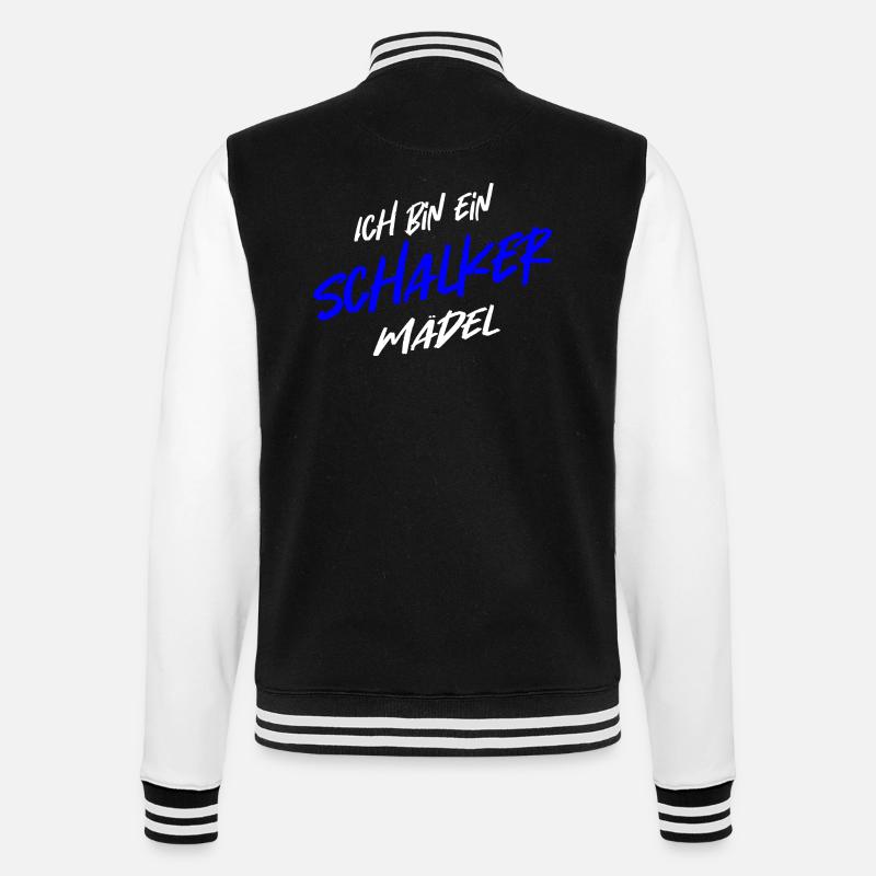 Ich bin ein Schalker Mädel - College-Sweatjacke - Schwarz/Weiß
