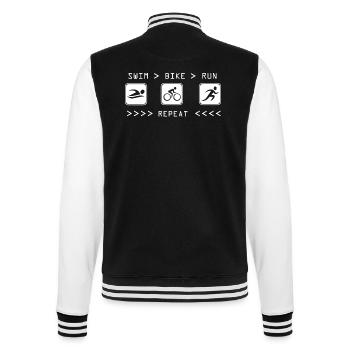 Triathlon Swim Bike Run Marathon - College-Sweatjacke - Schwarz/Weiß - Hinten - Marisol (170cm)