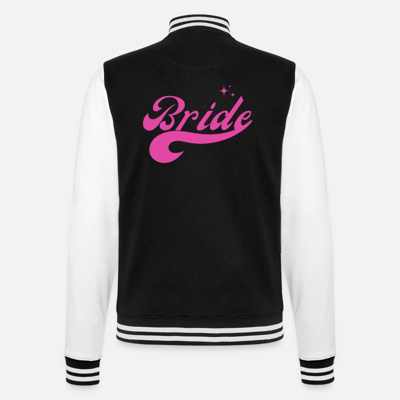 Bride rose - cadeau mariée - Veste Teddy - noir/blanc