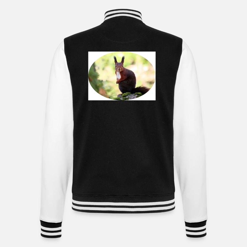 Eichhörnchen, Isibat - College-Sweatjacke - Schwarz/Weiß