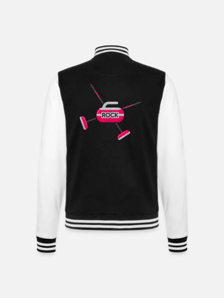 Curling Curling Curling Stone Curler - College Sweat Jacket - black/white
